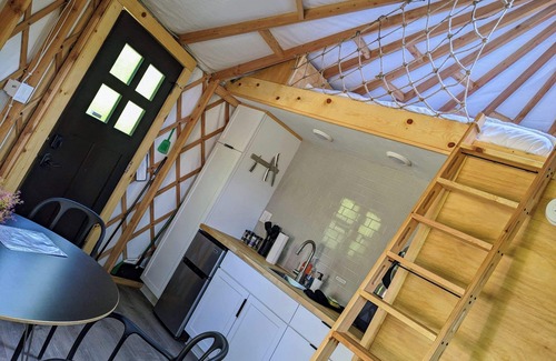 Sears Cabin | Luxury Glamping Yurt with Loft, Wood-Fired Hot Tub