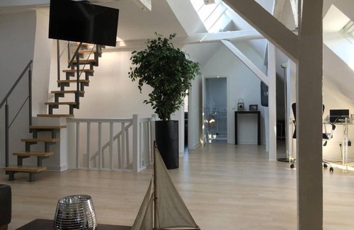 Golzheim Apartment | Luxury Rooftop Loft with river view 10min to city
