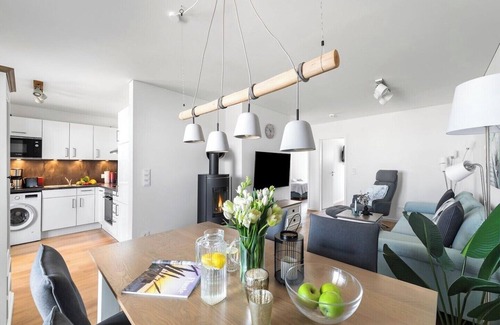Olpenitz Apartment | Maltes Ostseekoje - EG, Infrarot-sauna, Waschmaschine, Terrasse, Dusche, Kamin