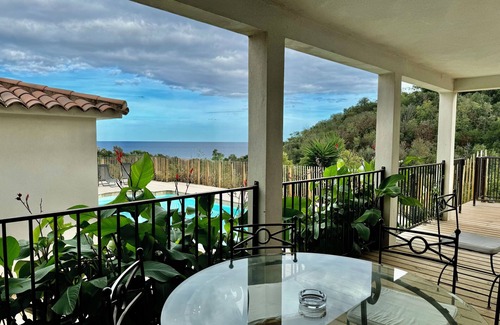 Sari-Solenzara Apartment | Mare è Machja with pool and sea view