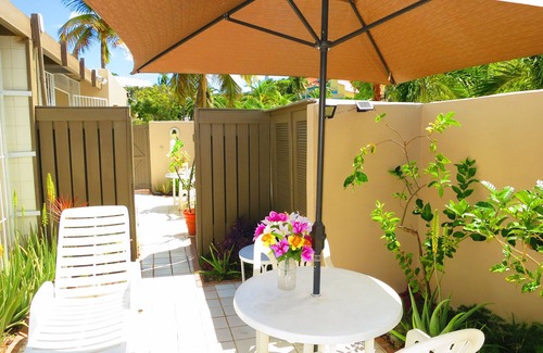 Frydendal Villa | Master Garden Bedroom adjacent to Margaritaville. 50m To The Beach