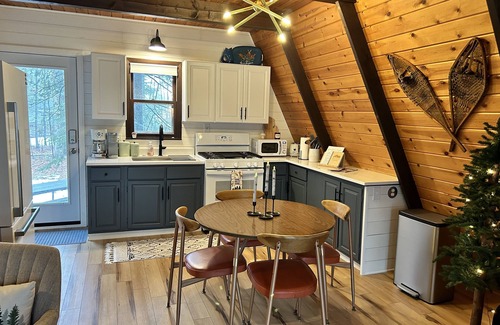Johannesburg Ski Chalet | MCM A-frame: HOT TUB; Lake; Ski; Snowmobile; Fireplace; Nature; Cozy Getaway