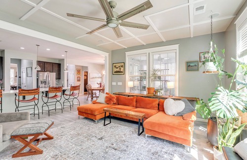 Moncks Corner House | Media Room & Yard: Modern Moncks Corner Home
