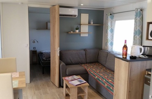 Saint-Julien-en-Born House | MOBIL HOME Grand Confort 40m2 - 2 bedr. 6 pers. - Covered terrace - Swimming pool
