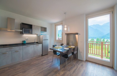 Mezzolago Apartment | Modern apartments with balcony and lake view- full comfort- Ledro, Mezzolago,