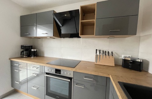 Klinga Apartment | Modern "industrial style" vacation apartment with terrace + nearby playground