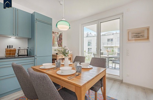 Zirchow Apartment | Modern vacation apartment with balcony, sauna and garden view on the Szczecin Lagoon