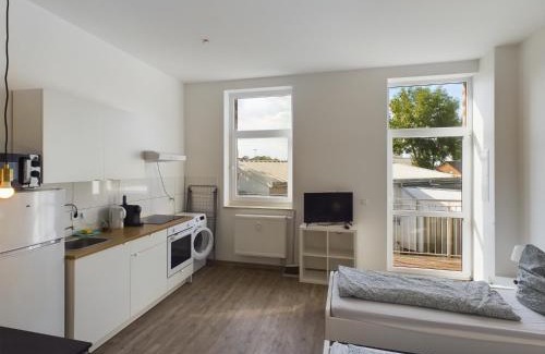 Ottersleben Apartment | Modernes Studio Apartment mit Balkon