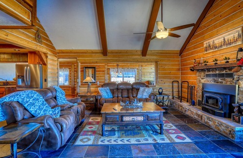 Pagosa Springs House | Mountain Sunset Cabin: Stunning Views, Foosball, Outdoor Fireplace, 30 Min to Wolf Creek Ski Resort!