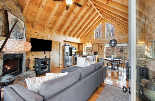 Cherry Log Cabin | Mountain Sunset Views, Ideally Located Between Downtown Blue Ridge and Ellijay!