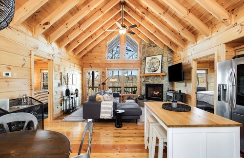 Cherry Log Cabin | Mountain Sunset Views, Ideally Located Between Downtown Blue Ridge and Ellijay!