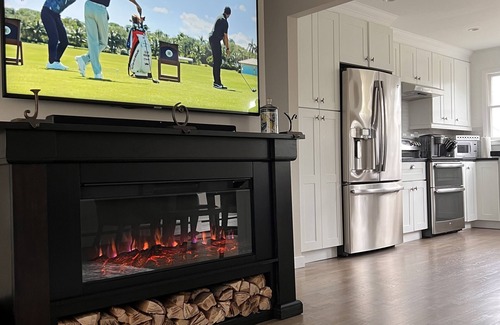 Westhampton House | New deck, pool liner, ac, doors, hardwoods, paint, electric fireplace, etc.