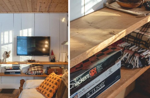 Alanson House | NEW! Log cabin retreat with modern updates sleeps 14