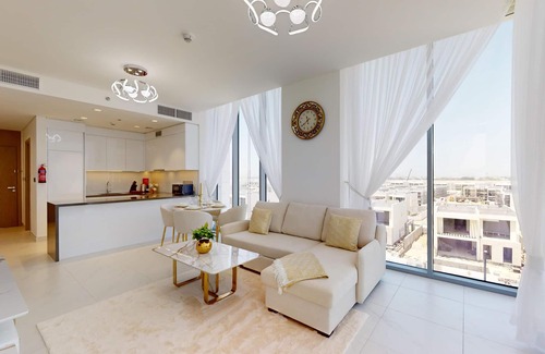 Nad Al Sheba Apartment | New Luxury Apt: Burj Khalifa, Sunset & Lagoon view