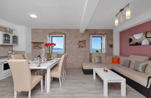 Blato House | NEW! Stone house in quiet location, heated pool + sea views, ideal for familys