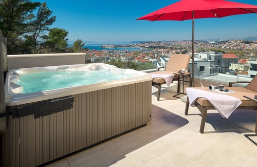 Strozanac Villa | NEW!! Villa Viginti 18 w/Heated Pool + Jacuzzi w/Sea View