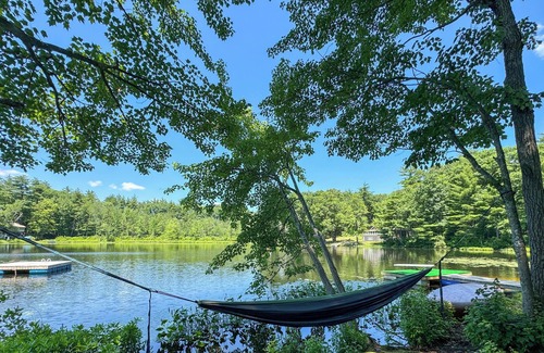 Brookline House | NH waterfront House - Private beach- Swim/Boat/Fish
