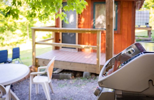 Town of Broome Cabin | Off-Grid, Buck Tiny House with Indoor Soaking Tub & Mountain Top Views