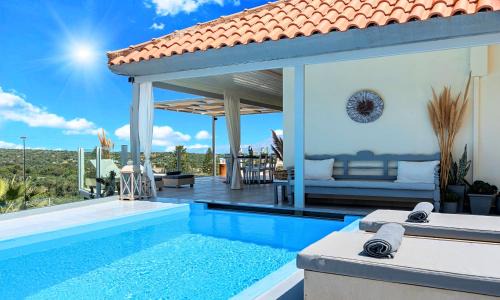 Vathi Villa | Olive Green Villa Heated Pool