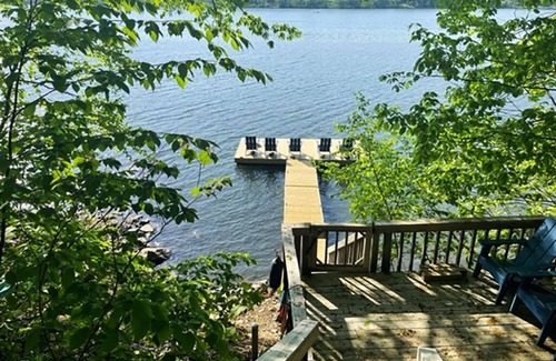 Walton Park Cabin | Osseo Lake Lodge Unique Octagon Home with Sunset Views & Private Waterfront