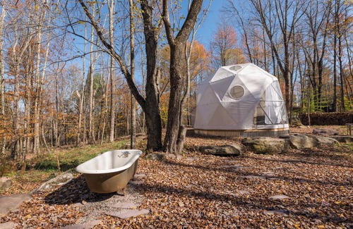 Woodridge RV Rental | Outlier Inn Small Dome on Farm Upstate Catskills