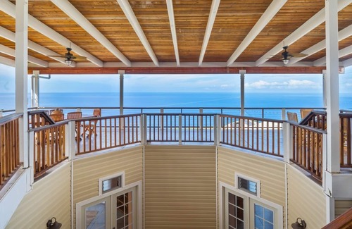 Kona Paradise House | Panoramic Coastline Views In a Creative Tri Level Home