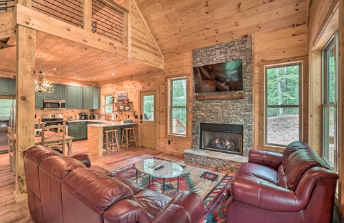 Morganton Cabin | Peaceful Cabin on 3 Private Acres: Deck & Fire Pit