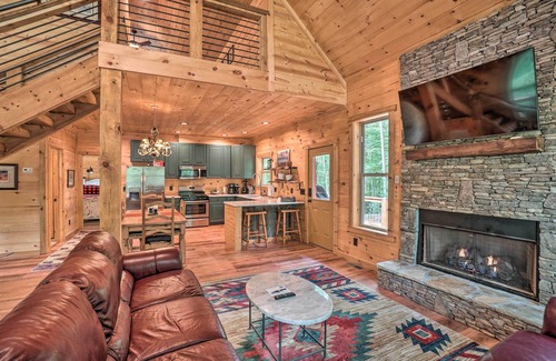 Morganton Cabin | Peaceful Cabin on 3 Private Acres: Deck & Fire Pit