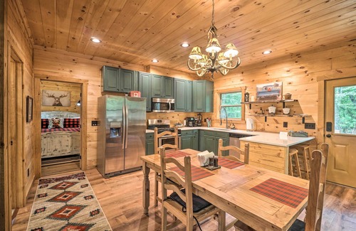 Morganton Cabin | Peaceful Cabin on 3 Private Acres: Deck & Fire Pit
