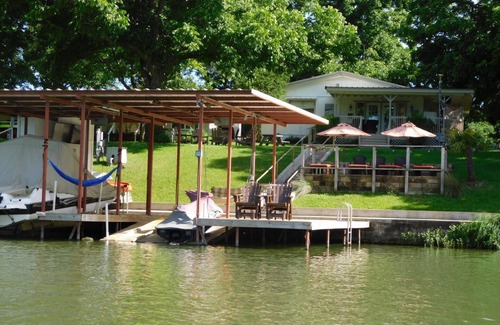Burnet House | Pecan House located on Lake LBJ. Open water, beautiful yard, shaded pecan trees!