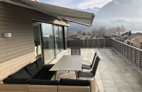 Tscheppach Apartment | Penthouse with fantastic view in to moutains and across lake Sarnen