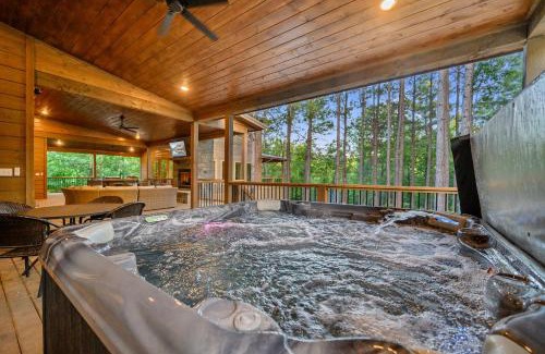 Pickens House | Pet friendly family cabin with firepit creek outdoor kitchen playset & more