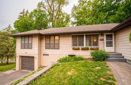 Highland House | Pet-Friendly St Paul Home Fireplace and Office Area