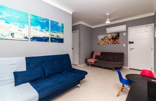 Boqueirao Apartment | Piemax Praia Grande - 100m PRAIA do BOQUEIRÃO e CENTRO - Vista MAR - Varanda GOURMET com CHURRASQUEIRA privativa - AR CONDICIONADO em todos os ambientes - Wi-Fi 600 Mbps - HOME OFFICE- Vaga de Garagem - Acomoda até 6 pessoas