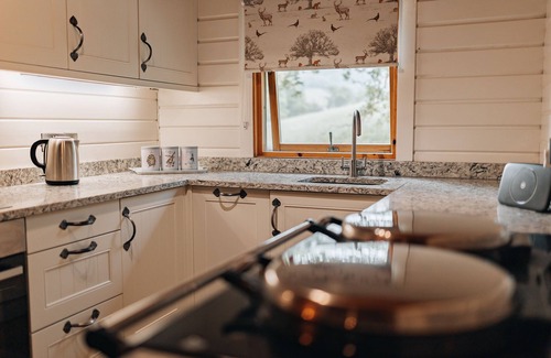 Bleddfa Cottage | Pines Pitch - Wooden Cabin Sleeping 6 guests, Pet Friendly