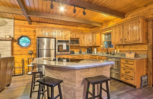 Locust Lake Village Cabin | Pocono Log Cabin: Fireplace, Fire Pits & Amenities