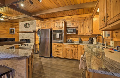 Locust Lake Village Cabin | Pocono Log Cabin: Fireplace, Fire Pits & Amenities