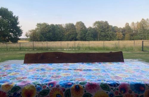 gmina Stary Brus House | Poleskie zacisze, domek czapla na wyłączność, kominek, balia,sauna