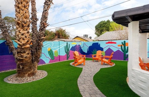 Casa Mesa II House | Poolside Paradise Big Backyard Arcade Mural Near ASU & Airport