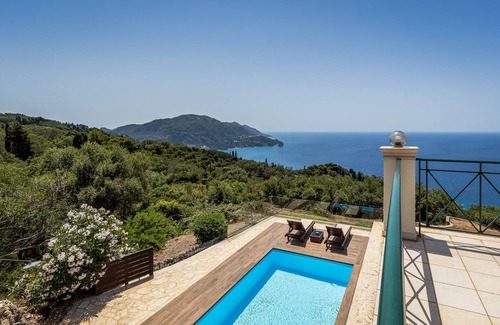 Sinarades Villa | Private hillside villa with heated pool and magnificent views over Ionian Sea