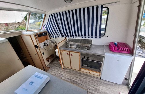Chenille-Change Boat Rental | Private Riverside Boat Stay in Quaint Chenillé-Changé for 5 Guests
