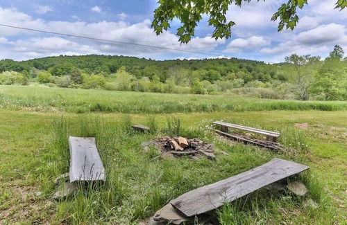 Gilboa House | Private Woodland Retreat with Cedar Hot Tub & Mt View