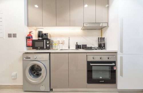 Nad Al Sheba Apartment | Quiet Elegance Studio Living Near Burj Khalifa in Azizi Riviera
