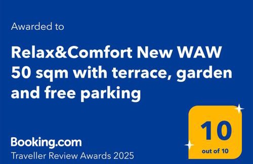 Warsaw Apartment | Relax&Comfort New WAW 50 sqm with terrace, garden, free parking and AC