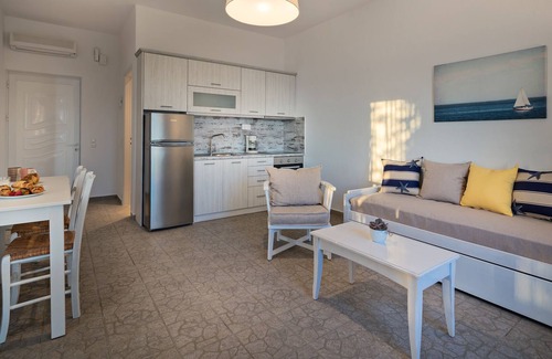 Mirthios Apartment | Renovated apartment just 15 min walk from beach private terrace direct seaview