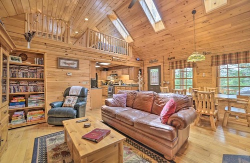 Big Creek Township House | Riverfront Lewiston Cabin with Stone Fireplace!