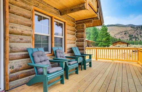 Beaverhead County House | Riverfront Montana Log Cabin with Mountain Views!