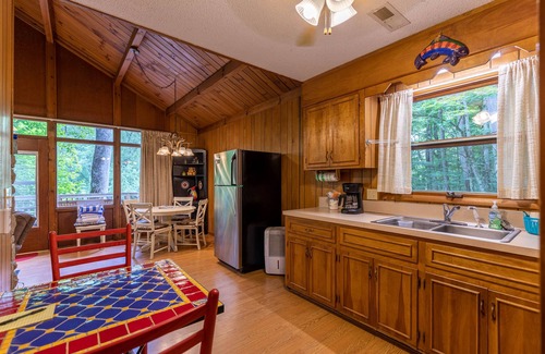 Todd Cabin | Rivers Edge in Todd - Home with hot tub- Enjoy the River from your front porch rocker