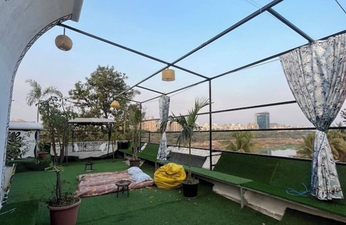 Koregaon Park Apartment | Riverside Jacuzzi Terrace patio with safety