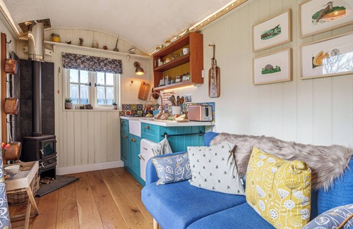 Rattery Cabin | Romantic shepherds hut with woodland hot tub- close to Dartmoor, Coast & Totnes